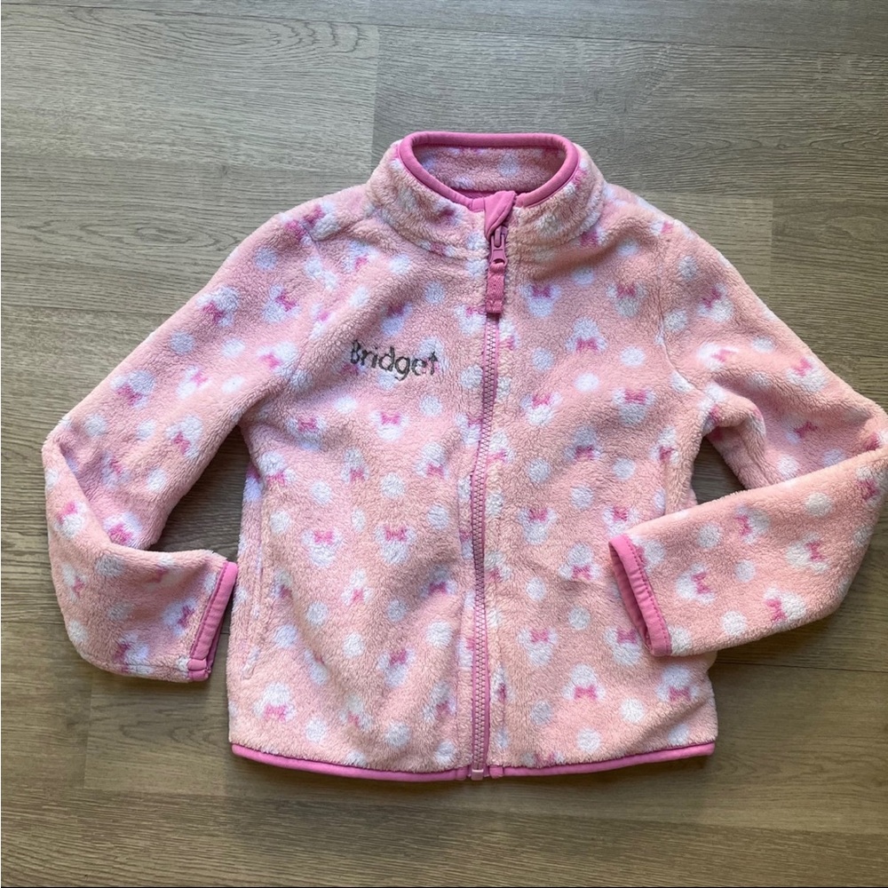 Disney Minnie Mouse Full Zip Fleece “Bridget” monogram 4T